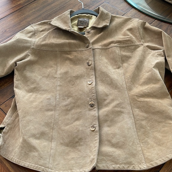 Vintage AMI women’s leather jacket camel tan size large - Picture 7 of 13